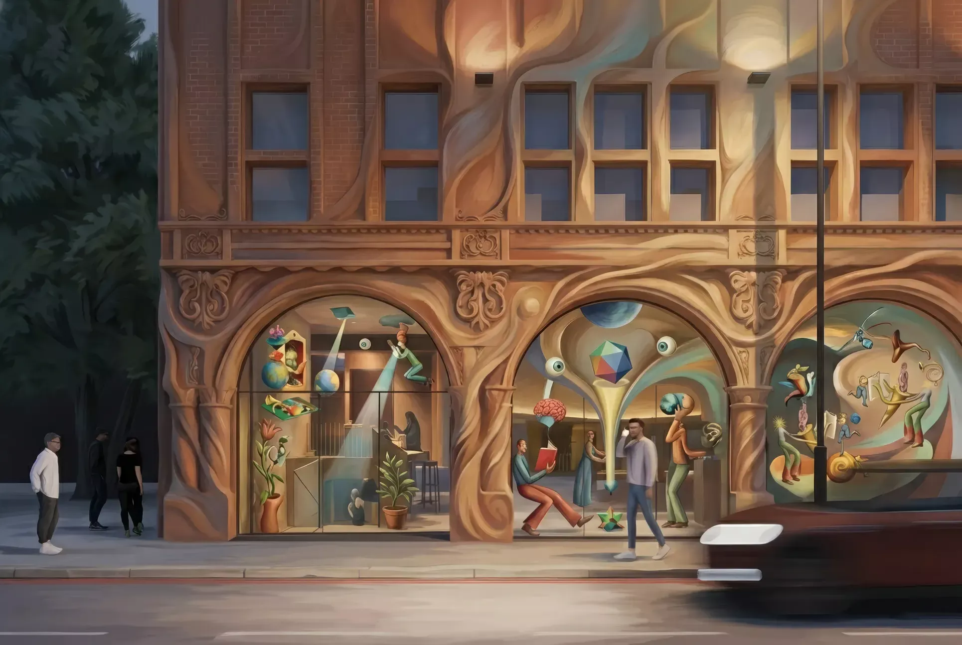 Illustration of The Imperial Hall on City Road, home of FlipDog cocktail bar in Shoreditch